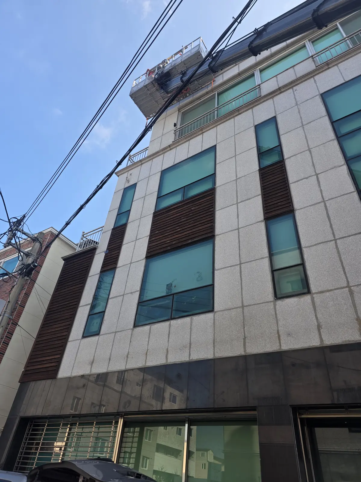 건물 옥상층 작업대