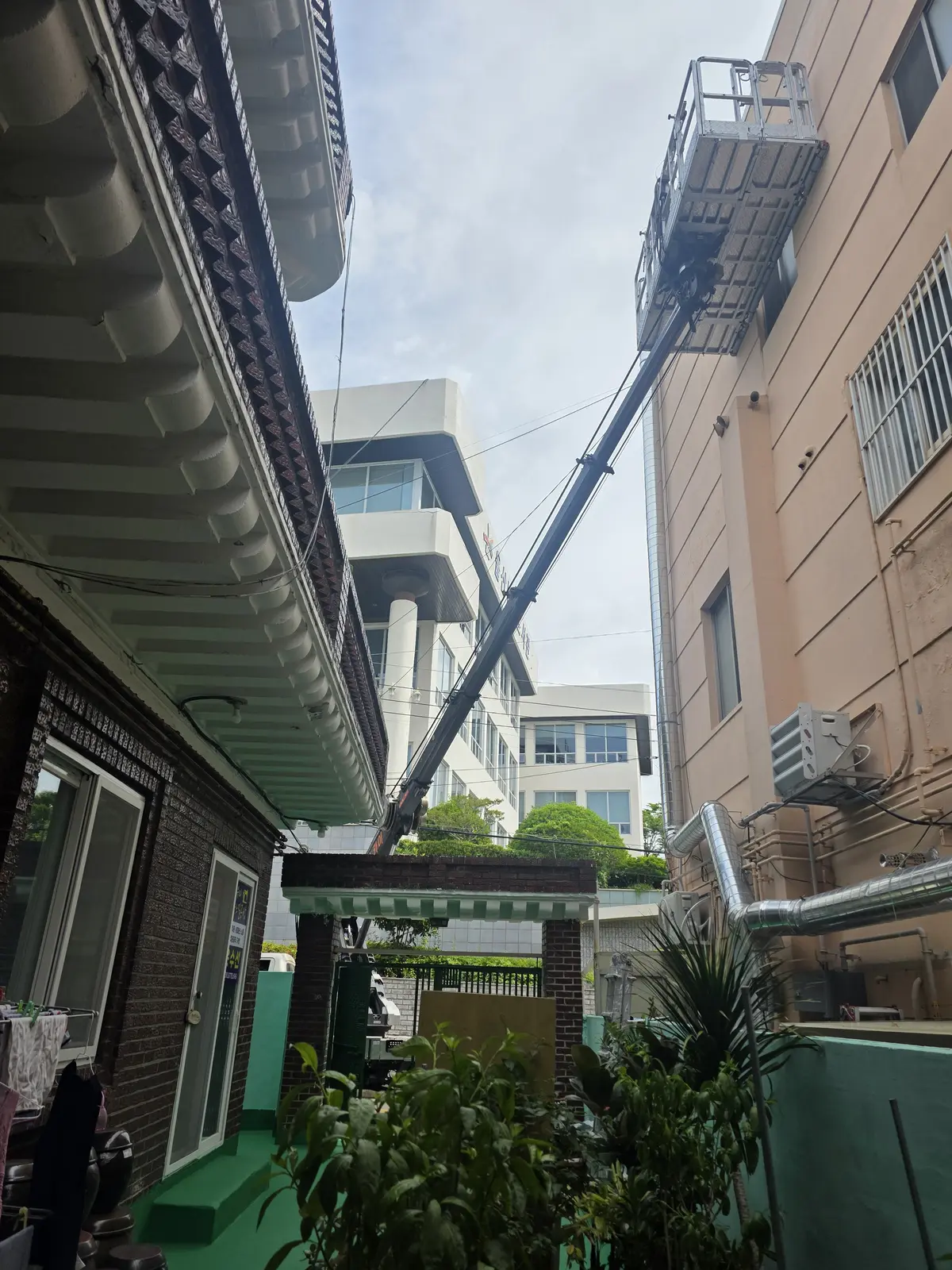 건물 측면 바스켓