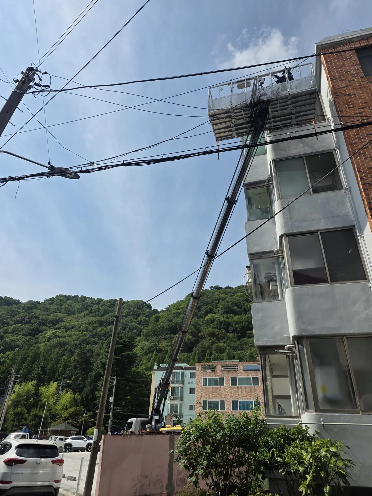 빌라 4층 붐 작업